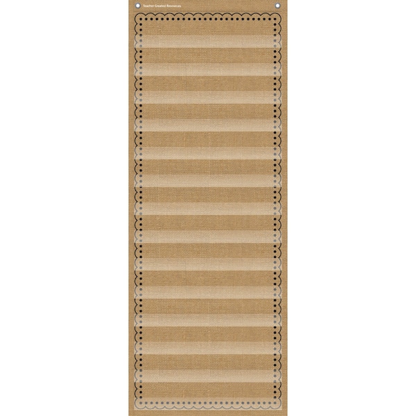Teacher Created Resources Teacher Created Resources 14-Pocket Pocket Chart, Burlap, 13" x 34" TCR20838 - main